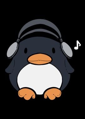 Cute Penguin Headphones Mu