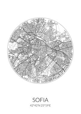 Sofia City Map White