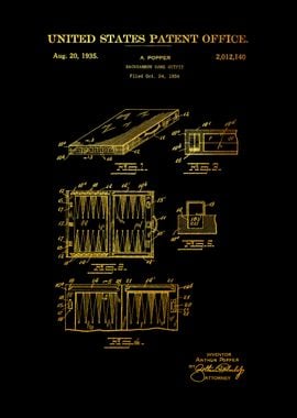 18 Backgammon Set Patent