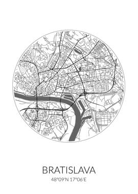 Bratislava City Map White