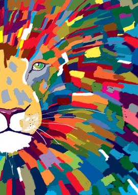 pop art style lion