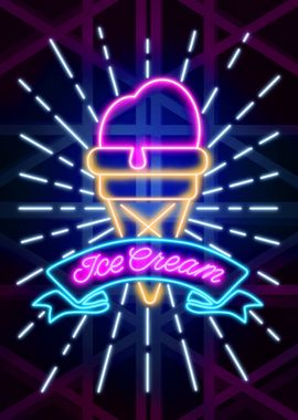 ice cream neon art