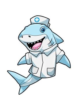 Shark Nurse Smock Hat