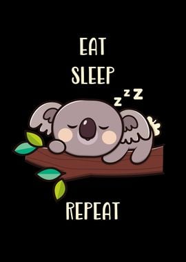 Cute Koala Eat Sleep