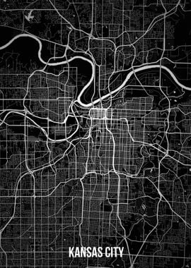 Kansas City dark map