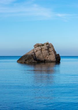 Calm island Ibiza blue sea