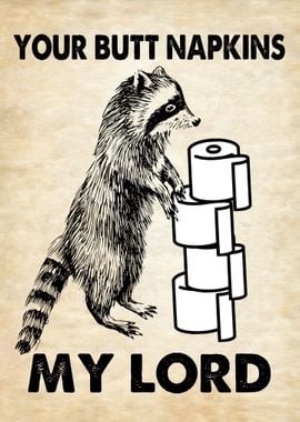 BUTT NAPKINS RACCOON2 OFF