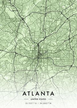 Atlanta City Maps Green