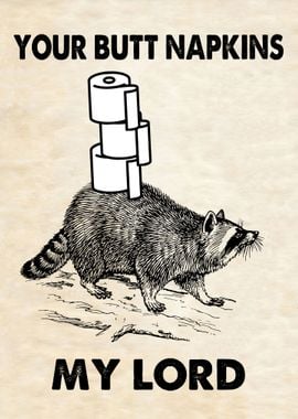 BUTT NAPKINS RACCOON4 OFF