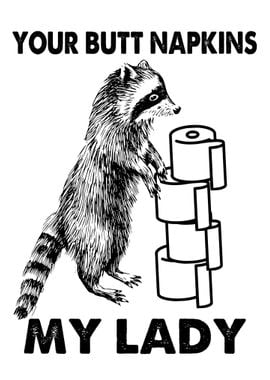 BUTT NAPKINS RACCOON2 OFF