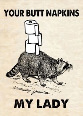 BUTT NAPKINS RACCOON3 OFF