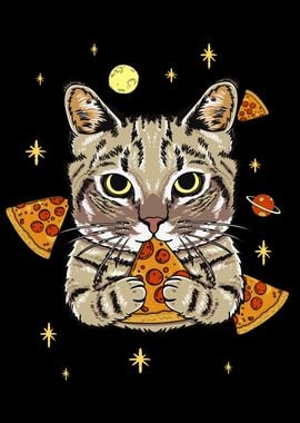 Funny Pizza Cat In Space