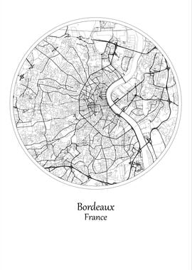 Bordeaux City Map France