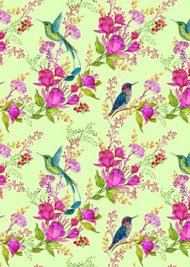 Hummingbird Floral Patt 03