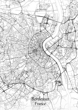 Bordeaux City Map France