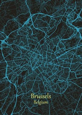 Brussels City Map Belgium