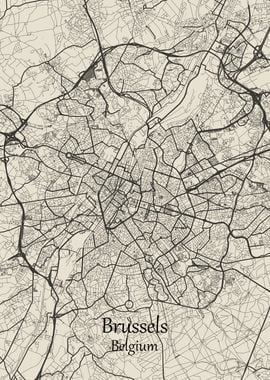 Brussels City Map Belgium