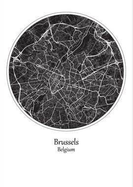 Brussels City Map Belgium