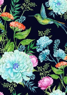 Hummingbird Floral Patt 11