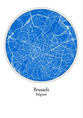 Brussels City Map Belgium