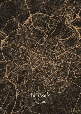 Brussels City Map Belgium