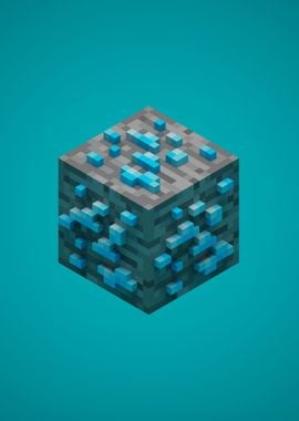 Cube Ore Diamond VoxelArt