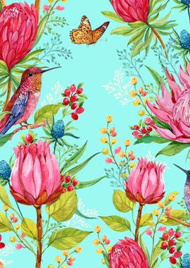 Hummingbird Floral Patt 13