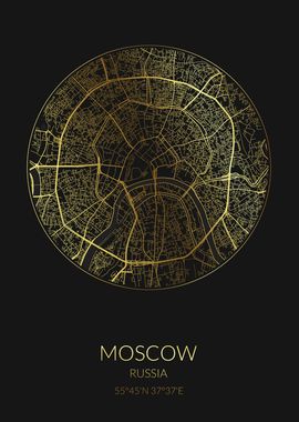 Moscow Black Gold Map