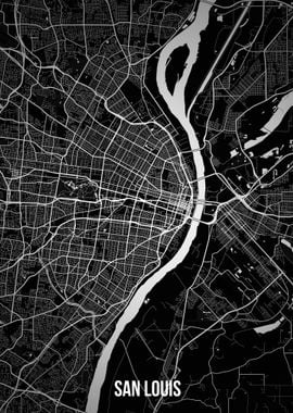 San Louis dark map