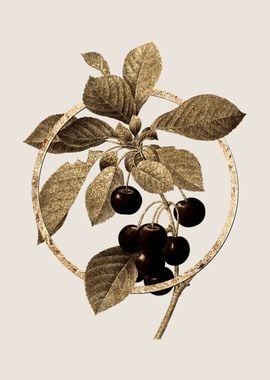 Gold Cherry Fruit Branch