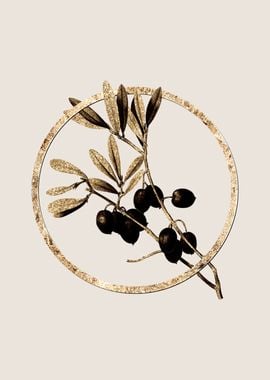 Gold Olive Tree Branch