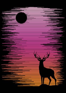  The Deer Sunset 