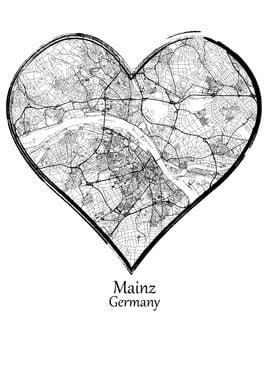 Mainz City Map Germany