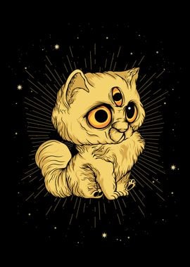 Occult Cat 3 Eyed Kitten