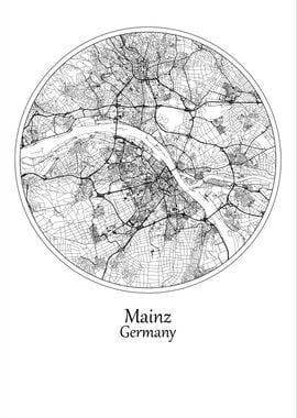 Mainz City Map Germany