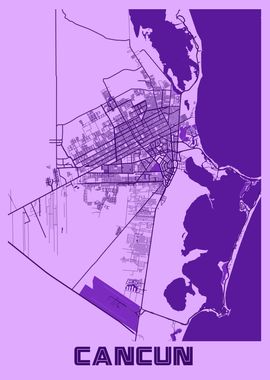 Cancun Lavender Map