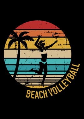 Beach volleyball vintage r