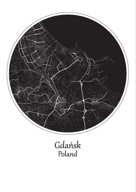 Gdansk City Map Poland