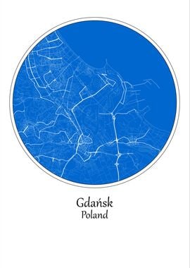 Gdansk City Map Poland