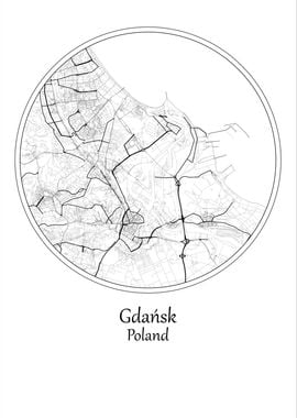 Gdansk City Map Poland