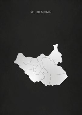 Silver South Sudan Map