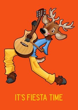 Funny Deer playing Guitar