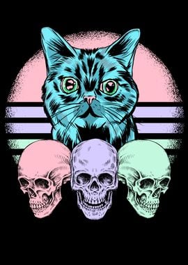 Skeleton Skull Cat Nu Goth