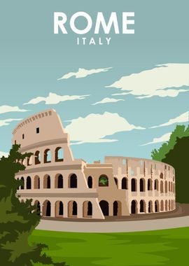 Rome Italy Travel Poster