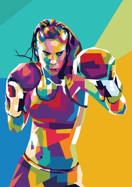 Woman Boxer Popart