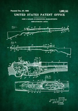 2 M1 Garand Rifle Patent