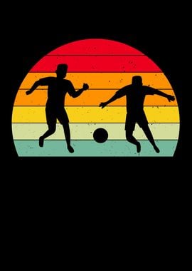 Retro Soccer Player Sunset