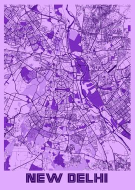 New Delhi Lavender Map