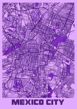 Mexico City Lavender Map