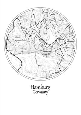 Hamburg City Map Germany